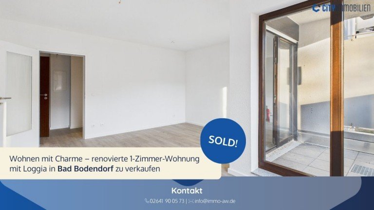 FB-Sold Sinzig Wohnung Wohnen mit Charme - renovierte 1-Zimmer-Wohnung mit Loggia in Bad Bodendorf